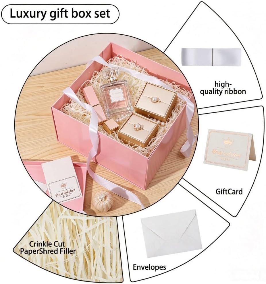 1 Pcs Large Gift Box Matte Pink 12x12x11 Inch with Lid
