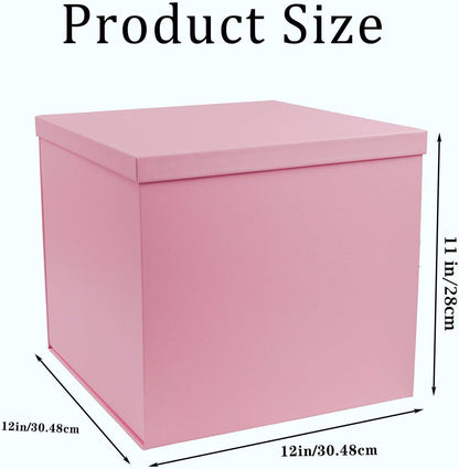 1 Pcs Large Gift Box Matte Pink 12x12x11 Inch with Lid