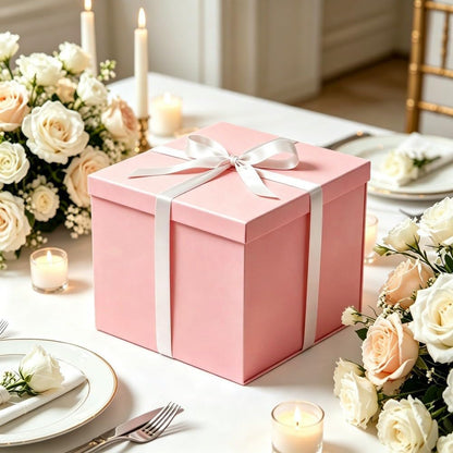 1 Pcs Large Gift Box Matte Pink 12x12x11 Inch with Lid