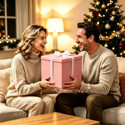 1 Pcs Large Gift Box Matte Pink 12x12x11 Inch with Lid