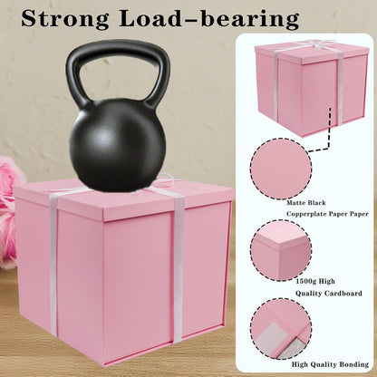 1 Pcs Large Gift Box Matte Pink 12x12x11 Inch with Lid