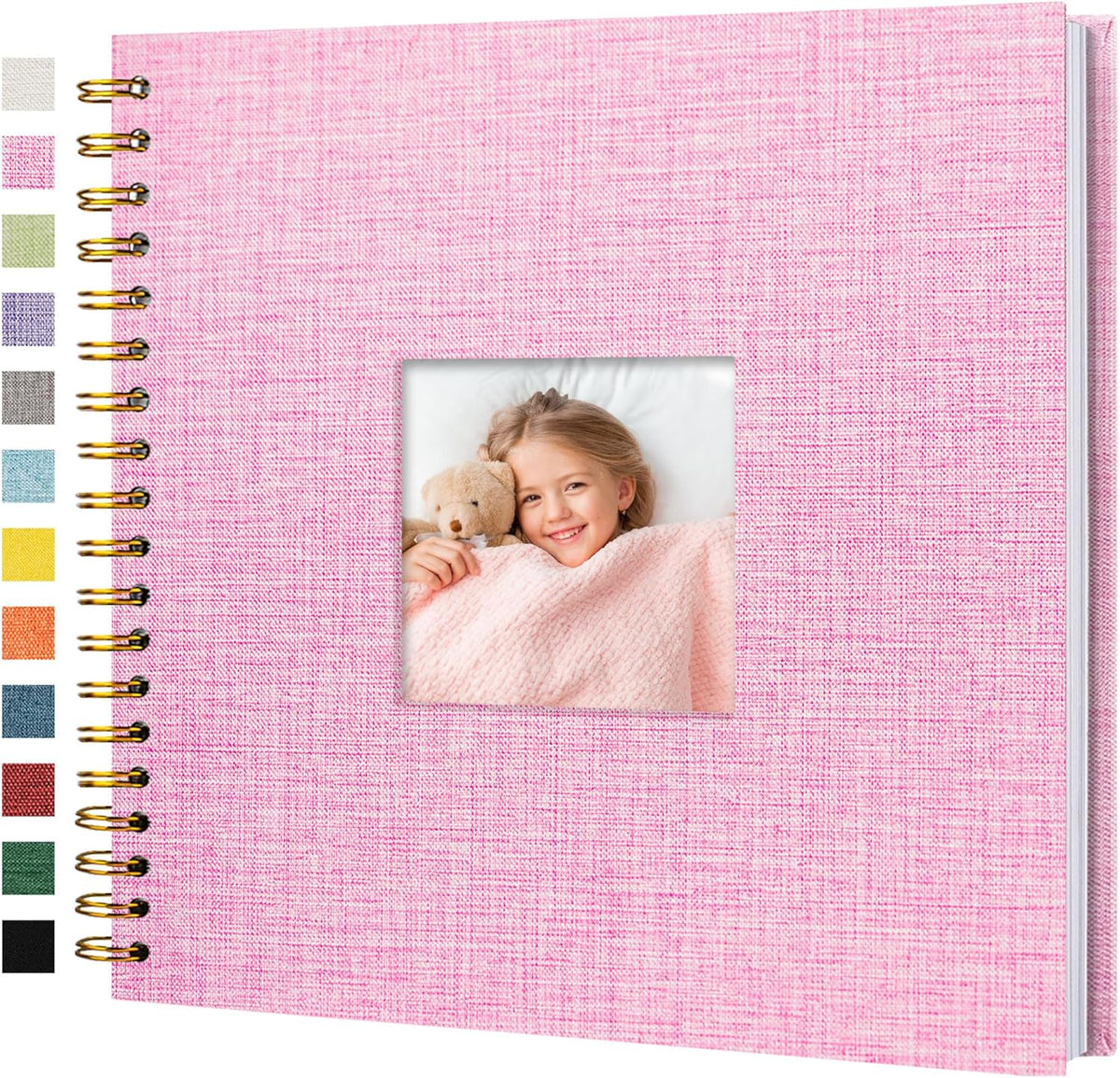 10"x10" Scrapbook Photo Album Linen Cover 20 Sheets 40 Pages White Paper