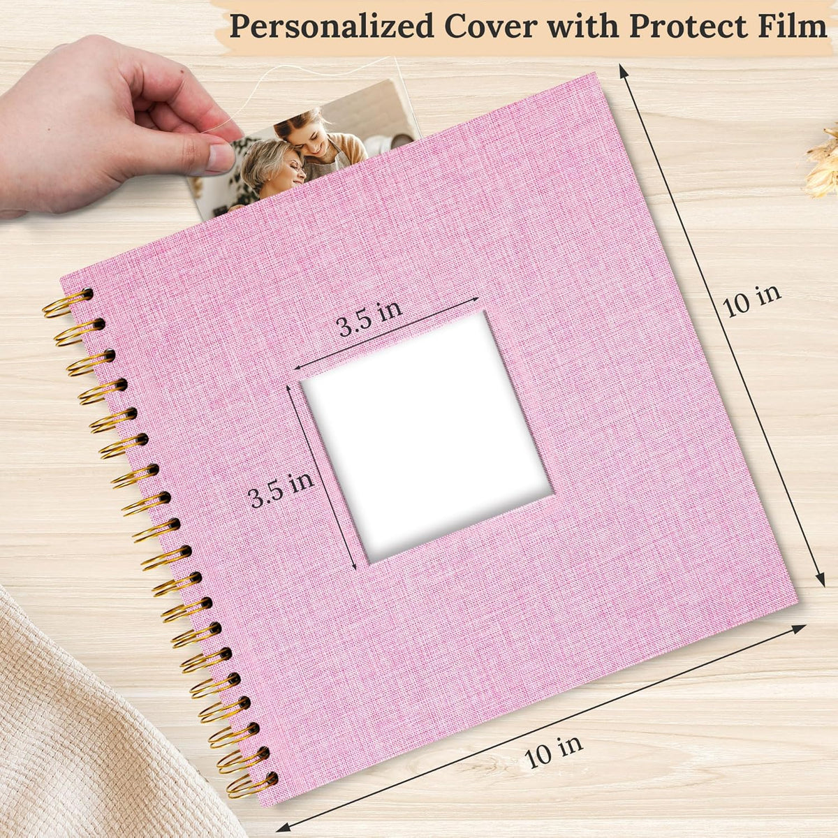 10"x10" Scrapbook Photo Album Linen Cover 20 Sheets 40 Pages White Paper