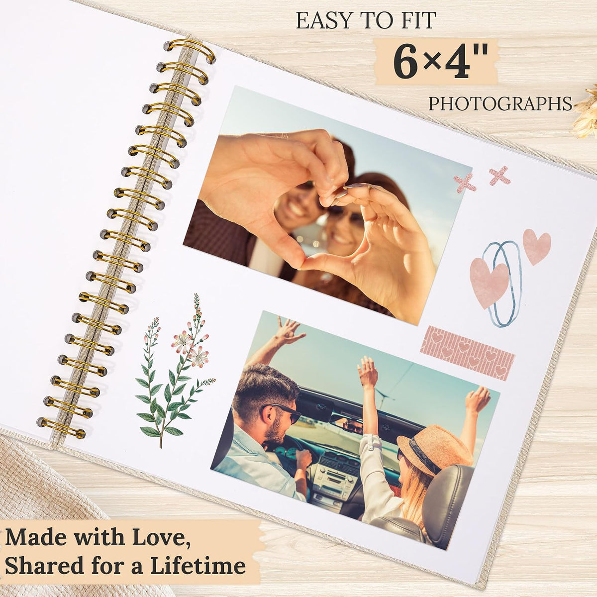 10"x10" Scrapbook Photo Album Linen Cover 20 Sheets 40 Pages White Paper