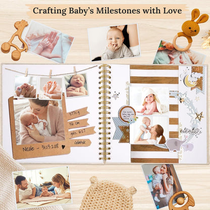 10"x10" Scrapbook Photo Album Linen Cover 20 Sheets 40 Pages White Paper