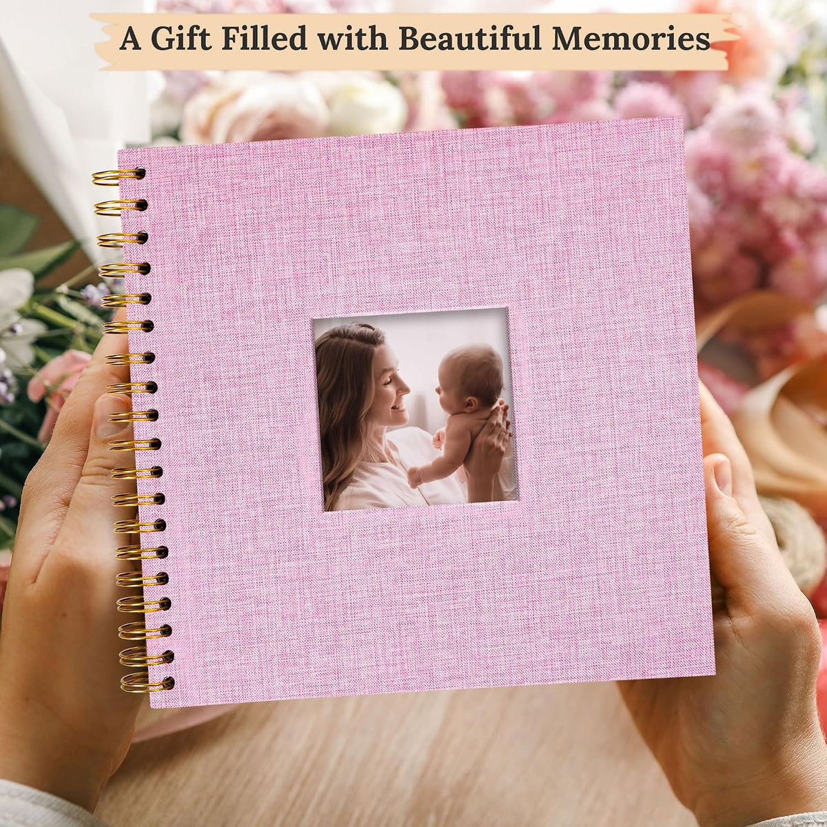 10"x10" Scrapbook Photo Album Linen Cover 20 Sheets 40 Pages White Paper
