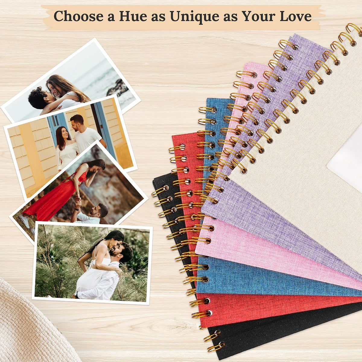 10"x10" Scrapbook Photo Album Linen Cover 20 Sheets 40 Pages White Paper