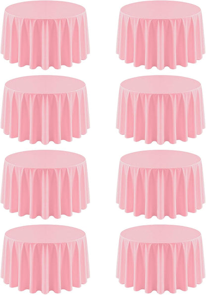 8 Pack Pink Round Tablecloth 90 Inch