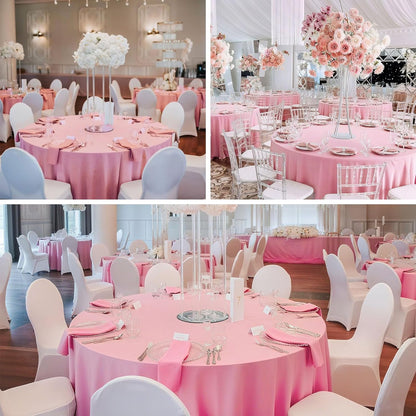 8 Pack Pink Round Tablecloth 90 Inch
