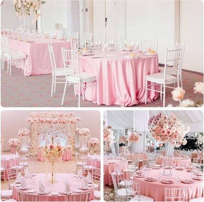 8 Pack Pink Round Tablecloth 90 Inch