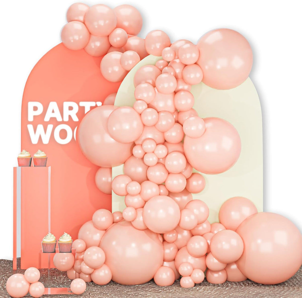 Baby Pink Balloons 140pcs Pastel Light Pale Pink Peach Color