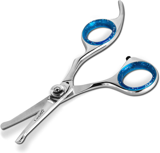 Laazar Straight Dog Grooming Scissors - Comfortable Around The Eyes Cat & Dog Scissors | Blunt Dog Trimming Scissors| Premium Stainless Steel | Grooming Scissors For Dogs - Small Dog Scissors