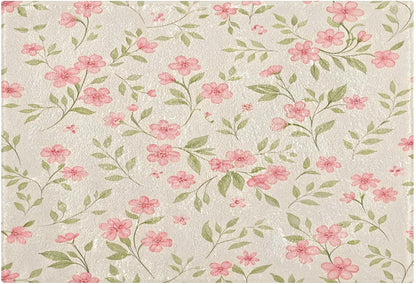 Watercolor Flowers Pink Bathroom Mat Rug 24" x 16" Non Slip Super Absorbent Quick Dry Bath Mats for Bathtub Fluffy Rugs