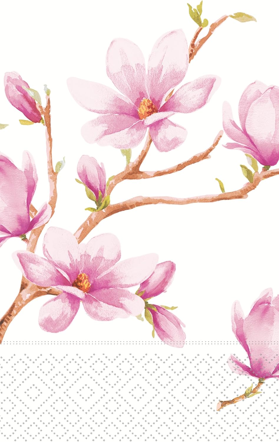 IHR Ideal Home Range Dinner Napkins Disposable 3-Ply Paper Hand Towels, 8.5" x 4.5", Pink Magnolia, 16-Count