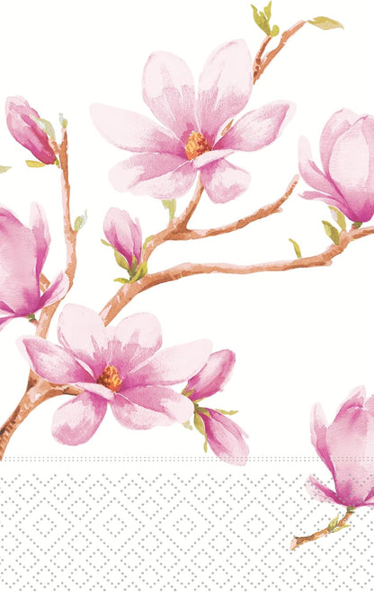 IHR Ideal Home Range Dinner Napkins Disposable 3-Ply Paper Hand Towels, 8.5" x 4.5", Pink Magnolia, 16-Count