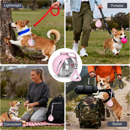 Portable Dog Water Bottle 10oz Stainless Steel Travel Bowl
