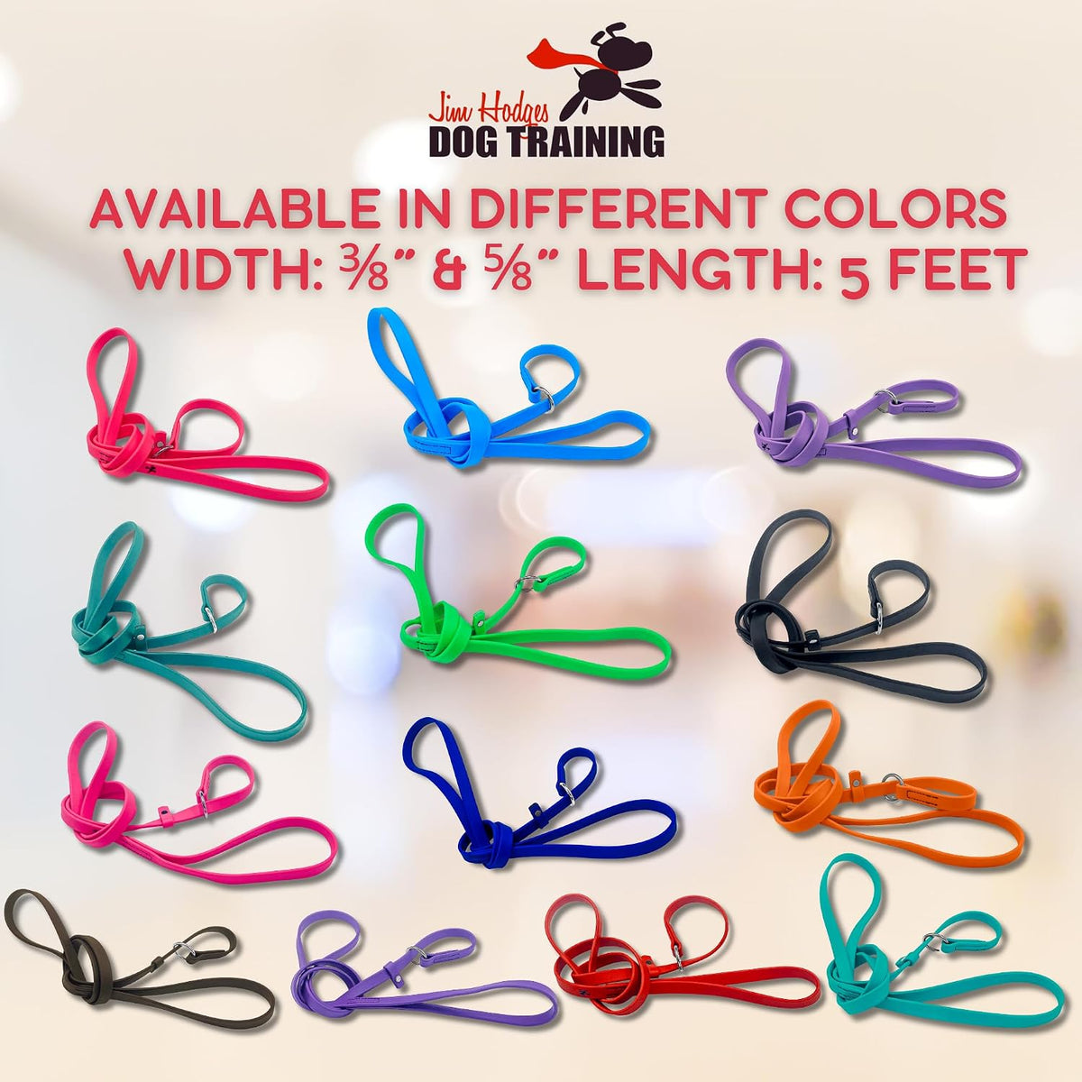Gummy K9 Biothane Slip Leash - Waterproof, Odor-Proof Heavy Duty Dog Training Lead with Stainless Steel O-Rings, Handcrafted in USA for Vets, Groomers & Kennels (Pink) (3/8)