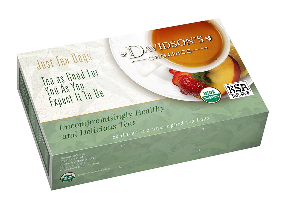 Davidson's Organics, White Peach, 100-count Unwrapped Tea Bags
