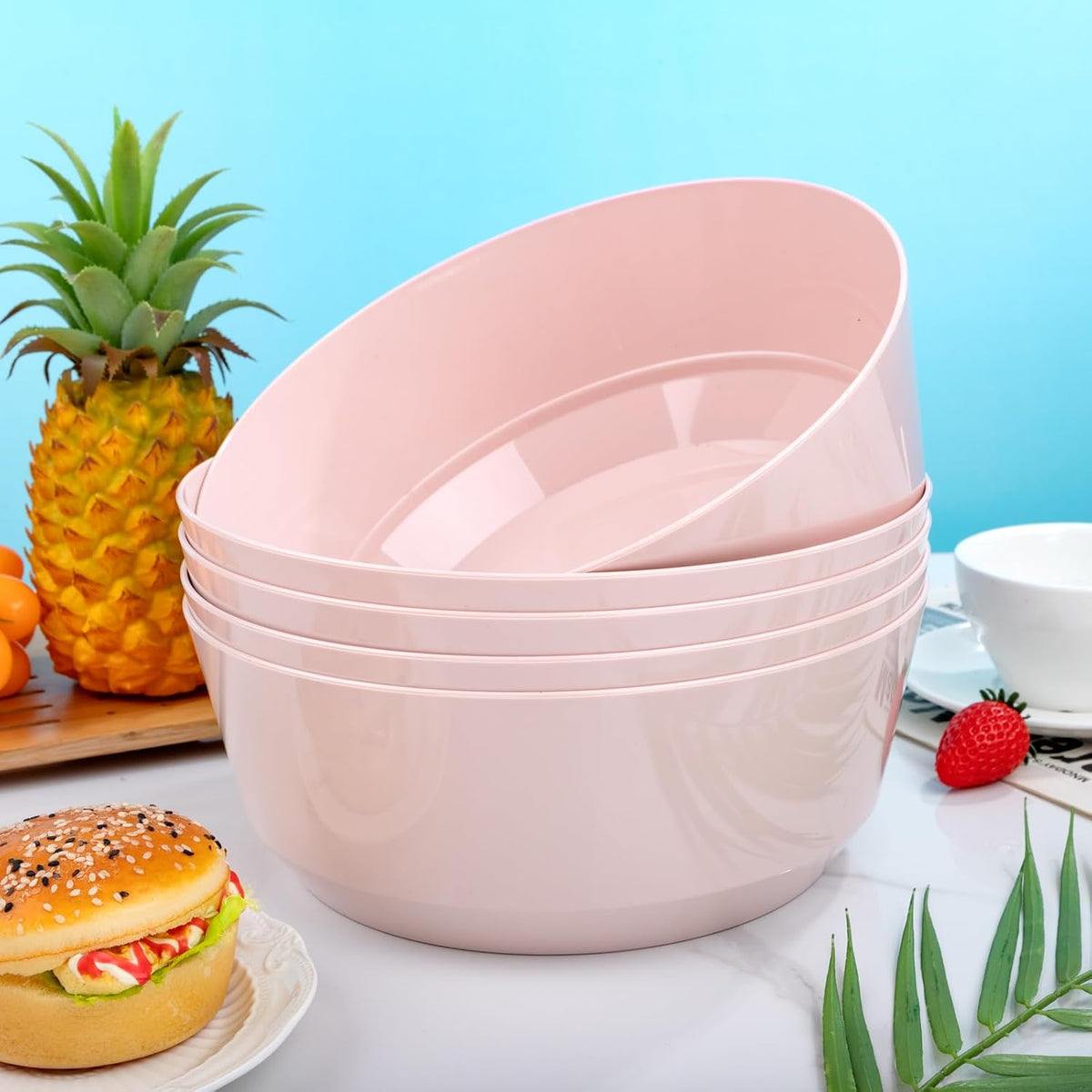8 Pack Pink Serving Bowls for Party