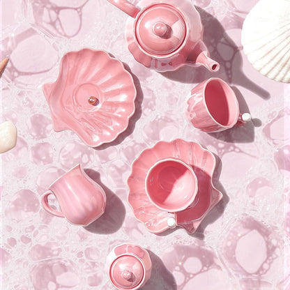 Porcelain Tea Set, Pearl Pink Real Tea Party Set