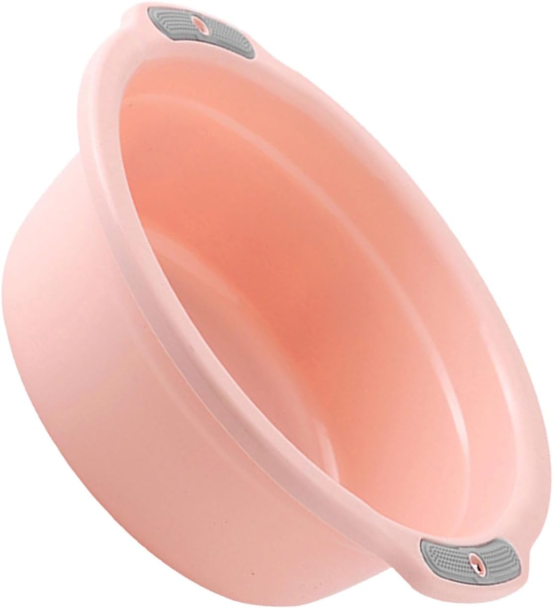 Plastic Washing Basin, Multipurpose Light Face Baby Adult Foot Washbasin Household Washing Basin with Double Handles for Home Bathroom (Large‑Peach Pink)