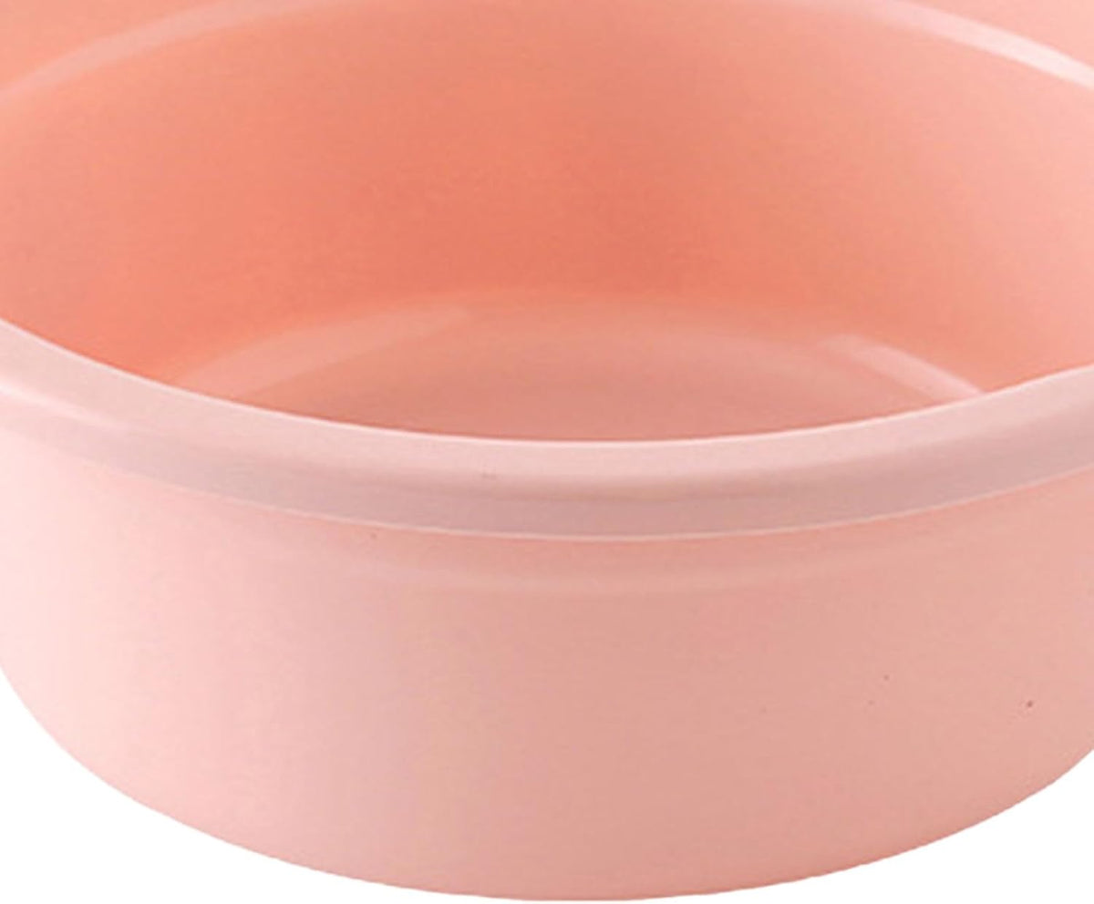 Plastic Washing Basin, Multipurpose Light Face Baby Adult Foot Washbasin Household Washing Basin with Double Handles for Home Bathroom (Large‑Peach Pink)