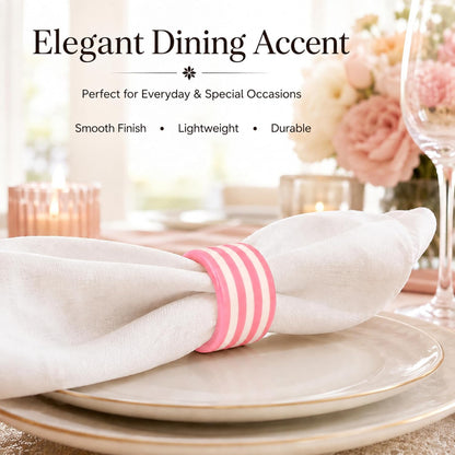 Pink Resin Napkin Rings for Weddings, Set of 12