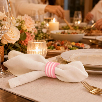 Pink Resin Napkin Rings for Weddings, Set of 12
