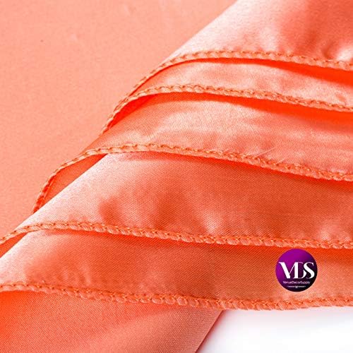 12 Pieces | Satin Napkins 20 x 20 Inch Square | Kitchen & Dinner Table Napkins Cloths Handkerchief for Restaurant Bistro Wedding Christmas Birthday Party Dinner Decoration (Peach)