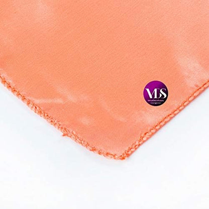 12 Pieces | Satin Napkins 20 x 20 Inch Square | Kitchen & Dinner Table Napkins Cloths Handkerchief for Restaurant Bistro Wedding Christmas Birthday Party Dinner Decoration (Peach)