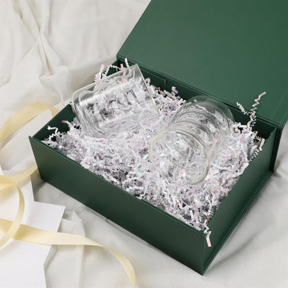 Green Gift Box,10x7.3x3.5 Gift Boxes With Lids For Presents Includes Ribbon And Diy Printable Sticker Paper,Bridesmaid Proposal Box,Magnetic Gift Box For Birthday,Wedding,Graduation