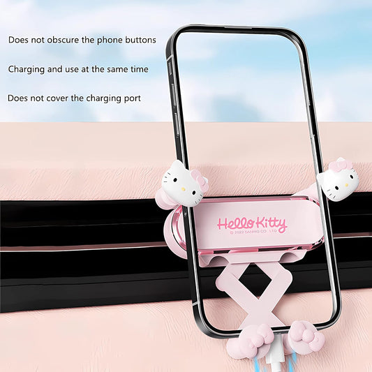 Car Phone Holder Mount for Women [Cute Pink], 2023 Upgrade Gravity Car Phone Mount with Sturdy Air Vent Clip Auto Lock Cell Phone Holder Mount for iPhone Samsung & All Phones