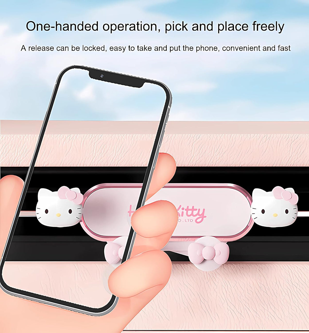 Car Phone Holder Mount for Women [Cute Pink], 2023 Upgrade Gravity Car Phone Mount with Sturdy Air Vent Clip Auto Lock Cell Phone Holder Mount for iPhone Samsung & All Phones