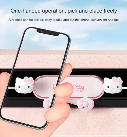Car Phone Holder Mount for Women [Cute Pink], 2023 Upgrade Gravity Car Phone Mount with Sturdy Air Vent Clip Auto Lock Cell Phone Holder Mount for iPhone Samsung & All Phones