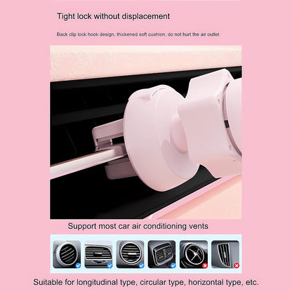 Car Phone Holder Mount for Women [Cute Pink], 2023 Upgrade Gravity Car Phone Mount with Sturdy Air Vent Clip Auto Lock Cell Phone Holder Mount for iPhone Samsung & All Phones