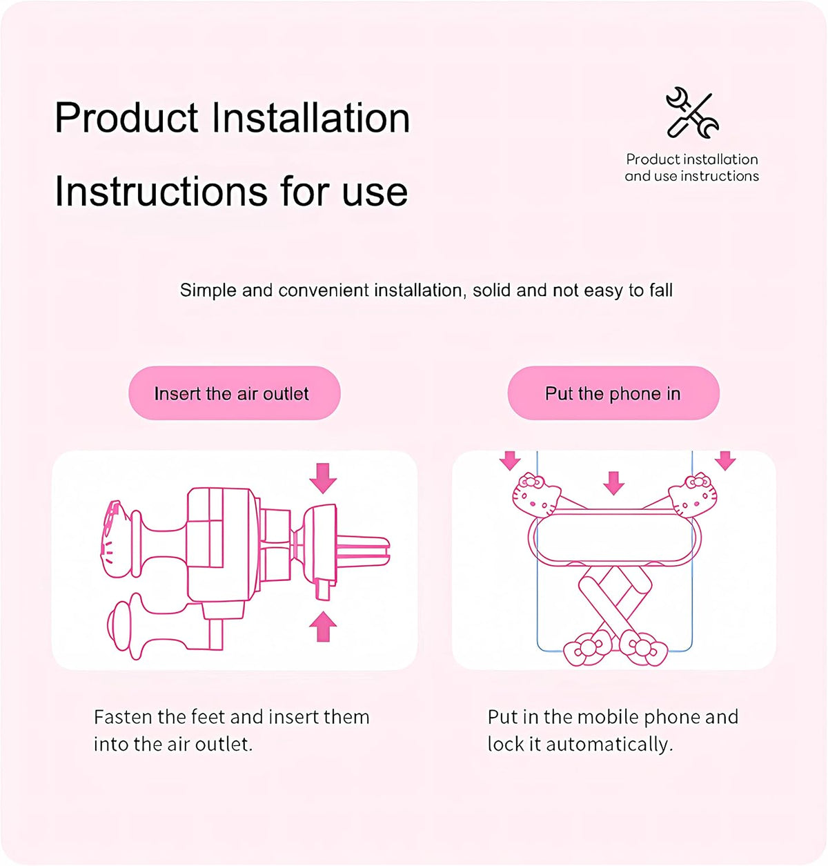 Car Phone Holder Mount for Women [Cute Pink], 2023 Upgrade Gravity Car Phone Mount with Sturdy Air Vent Clip Auto Lock Cell Phone Holder Mount for iPhone Samsung & All Phones