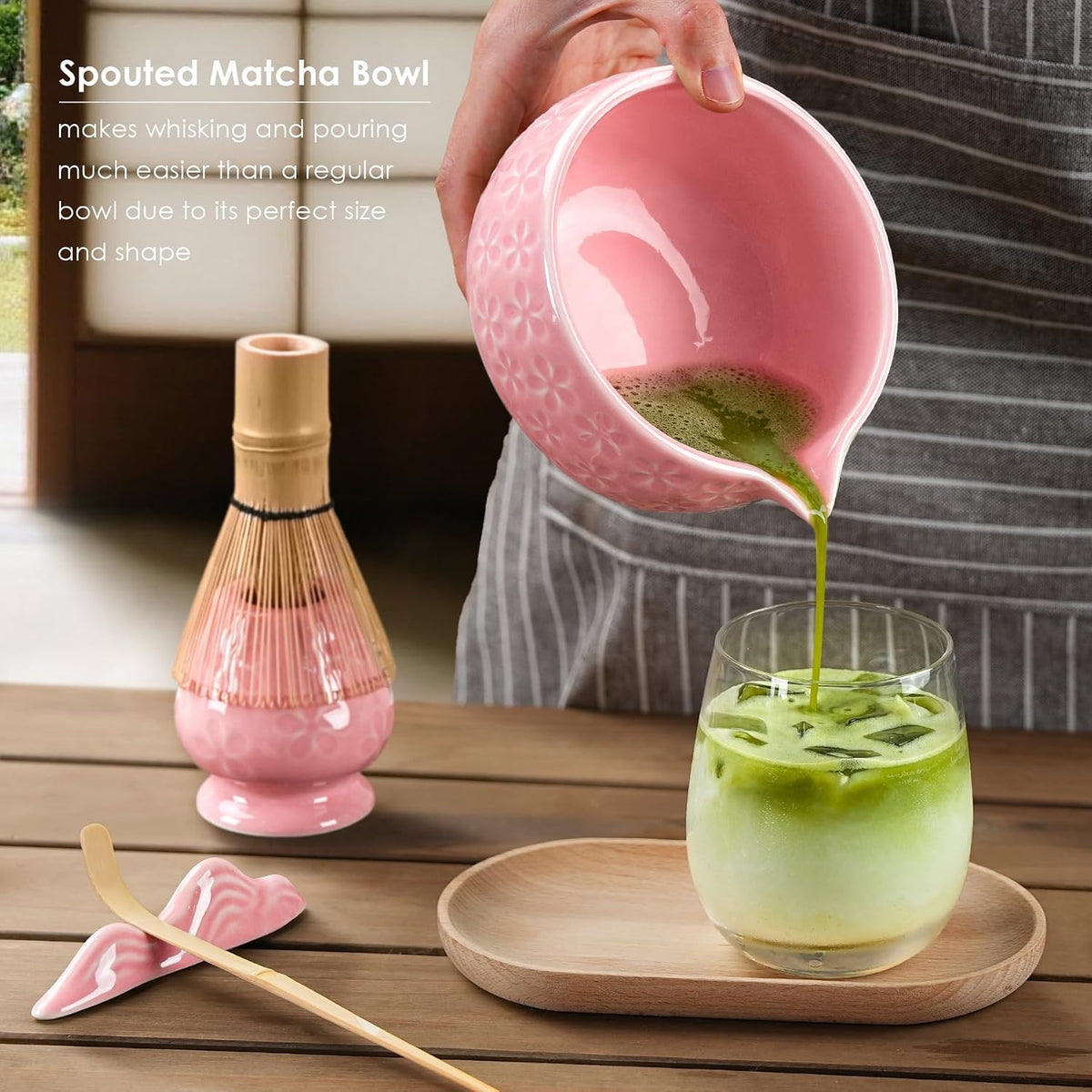 7Pcs Matcha Whisk Set, Matcha Set Whisk and Bowl