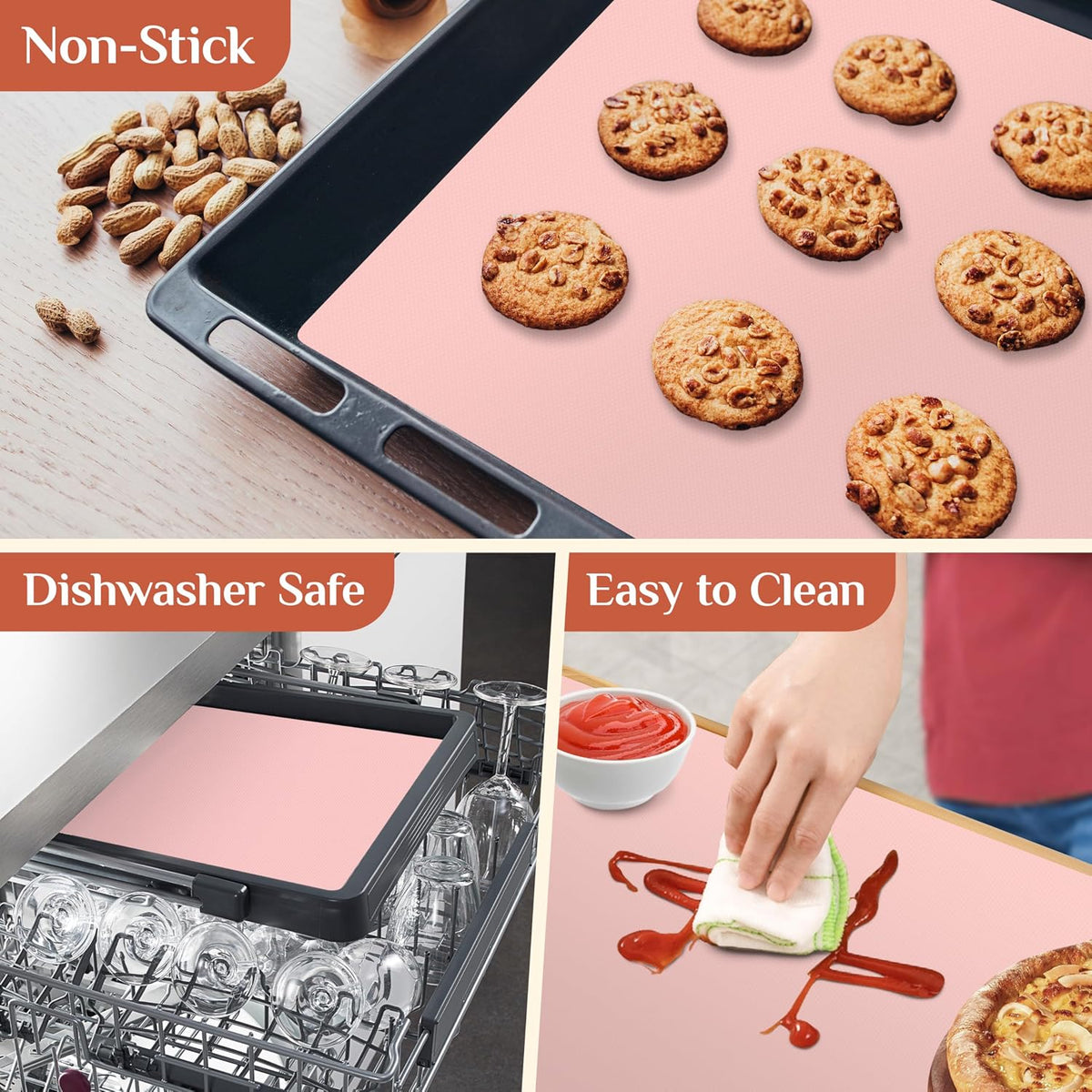 Silicone Baking Mat Roll, Reusable Baking Sheet Liners, 12 in x 6 ft