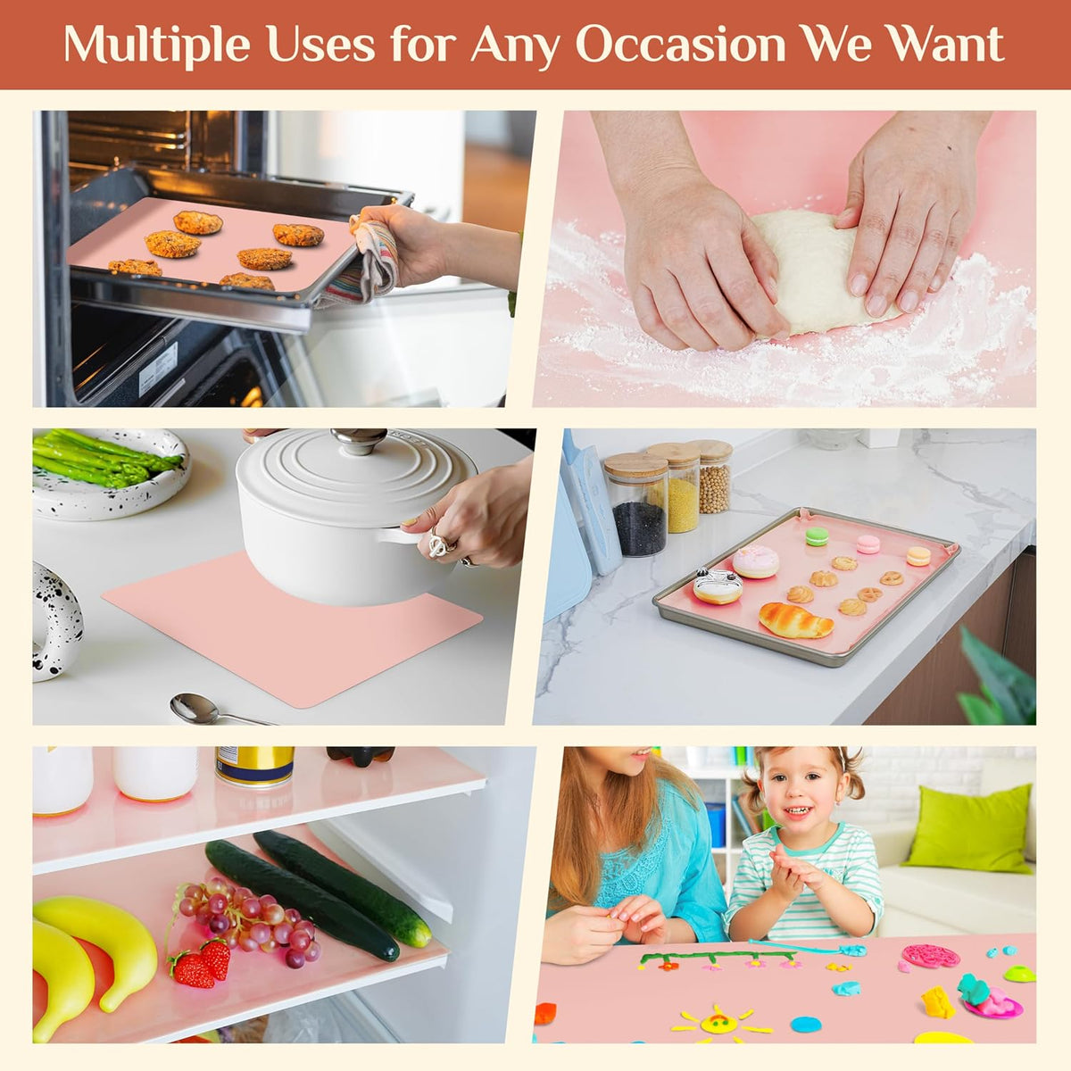 Silicone Baking Mat Roll, Reusable Baking Sheet Liners, 12 in x 6 ft