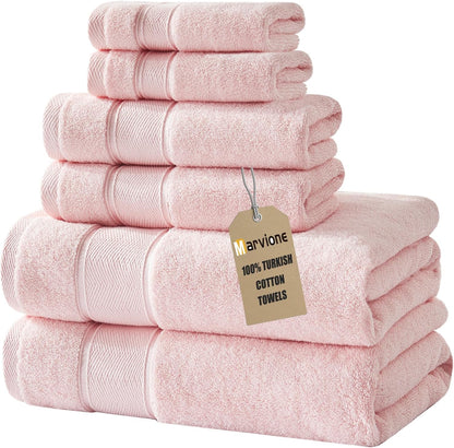 Bath Towels Set 6 Piece, 100% Turkish Cotton Luxury Towels