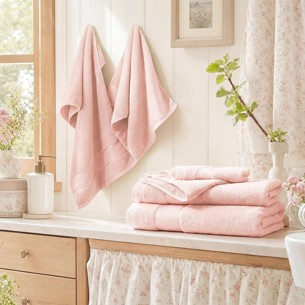Bath Towels Set 6 Piece, 100% Turkish Cotton Luxury Towels