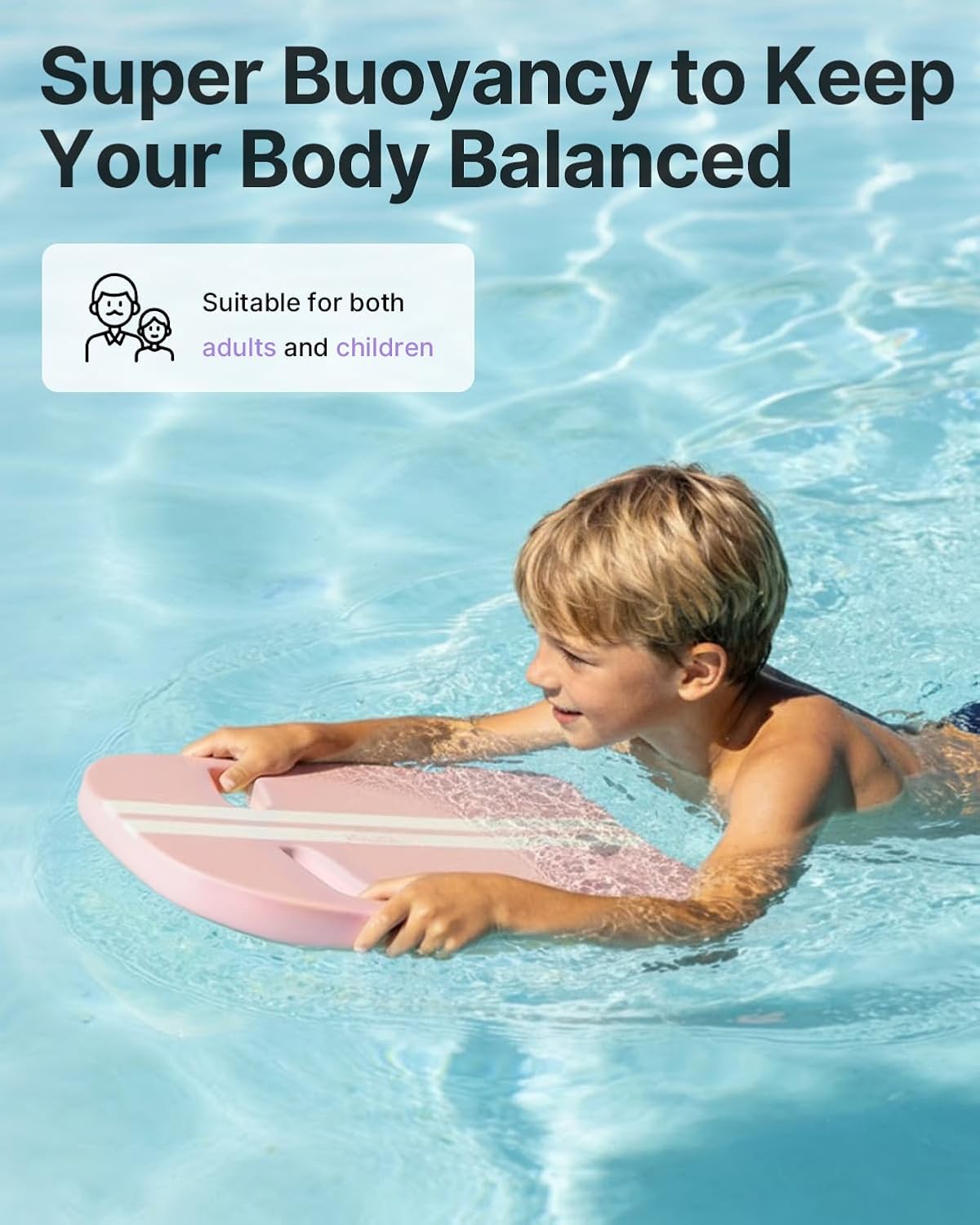 Swim Kickboard，High-Buoyancy Swimming Kickboard for Kids, EVA Foam Kickboard for Swim Training, Non-Slip Kick Board for Pool Workouts
