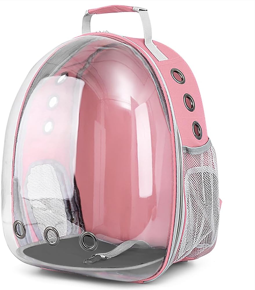 Pet Backpack Carrier,Bubble Backpack Cat Carrier,Pets and Small Dogs,Space Capsule Pet Carrier for Traveling, Walking, Hiking and Outdoor Activities (Pink)