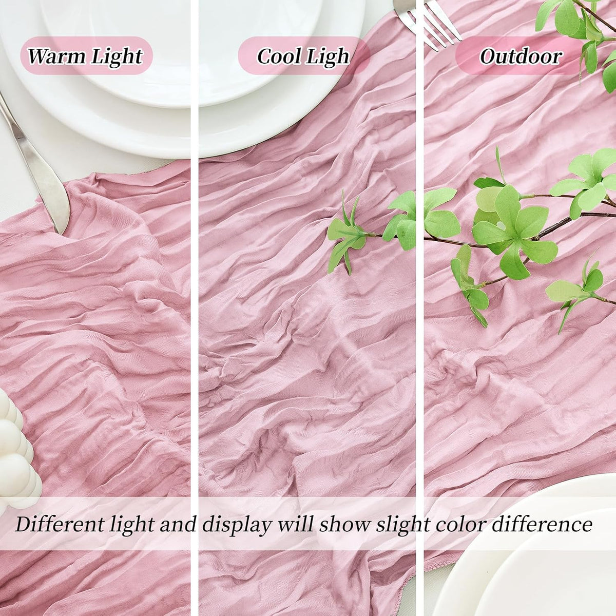 18 Pack Pink Cheesecloth Table Runner 21.5x120 Inch, Semi Sheer Boho Gauze Cheese Cloth Fabric Table Runners 10 FT Long for Wedding Party Baby Shower Birthday Home Decor