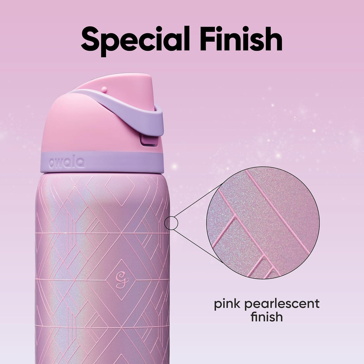 Wicked FreeSip Stainless Steel Water Bottle 32 oz Glinda (Pink)
