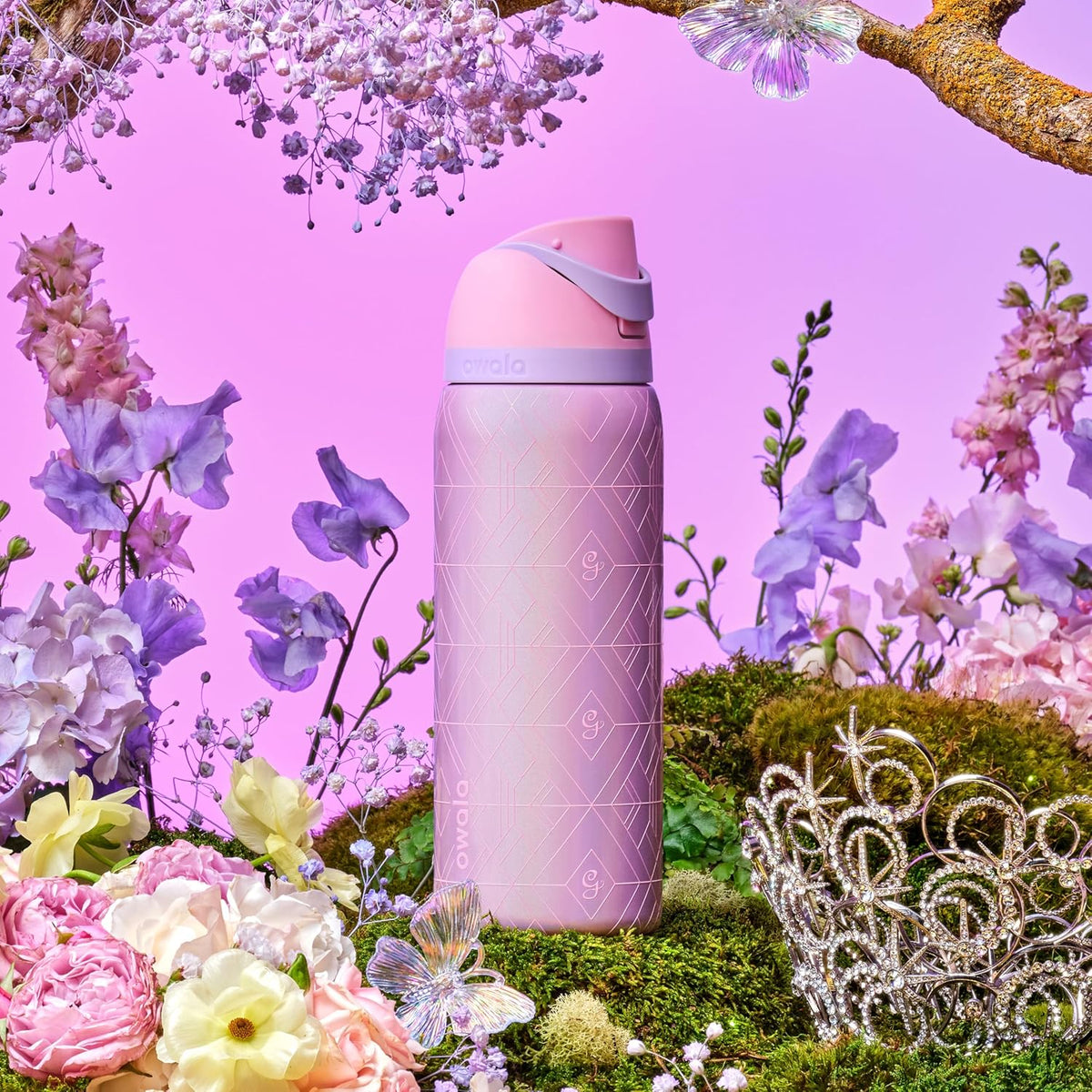 Wicked FreeSip Stainless Steel Water Bottle 32 oz Glinda (Pink)