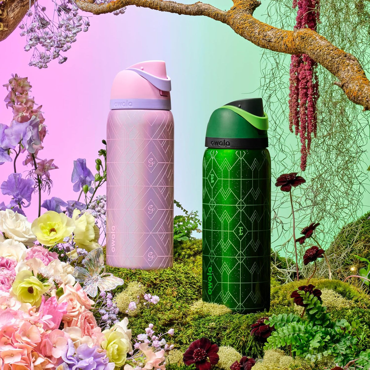 Wicked FreeSip Stainless Steel Water Bottle 32 oz Glinda (Pink)