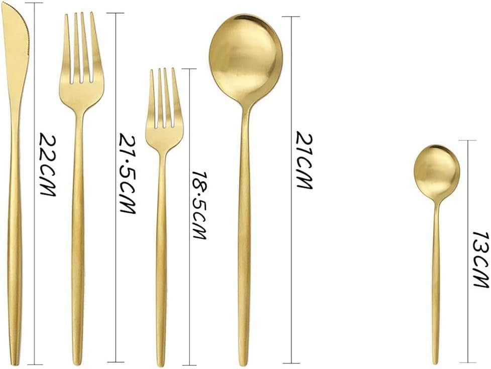 5/20/30/40/50/60pcs Pink Gold Stainless Steel Cutlery Set Portuguese Matte Cutlery Tea Spoon(Pink Gold,1Set-5Pcs)