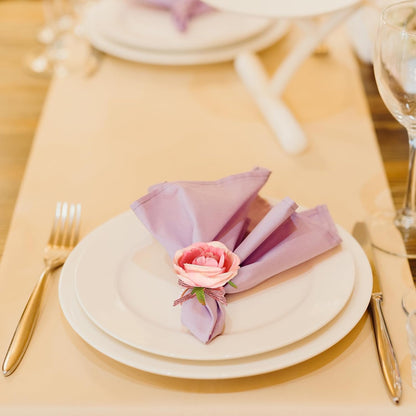 Pink Flower Napkin Rings Set of 12 Rose Pearl Napkins Holders Rustic Dinner Table Rings for Wedding Party Banquet Birthday Table Decor, 1.9 x 4.1 in