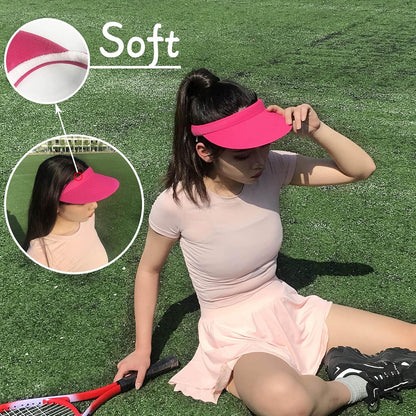 2 Pack Visor Women Men Sun Hat Clip On Visors Adjustable Sport Wide Brim Cap